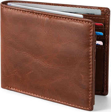 Premium Crazy Horse Leather Wallet for Men | Brown