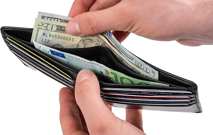 Men's Leather Bifold Wallet | Slim RFID Blocking