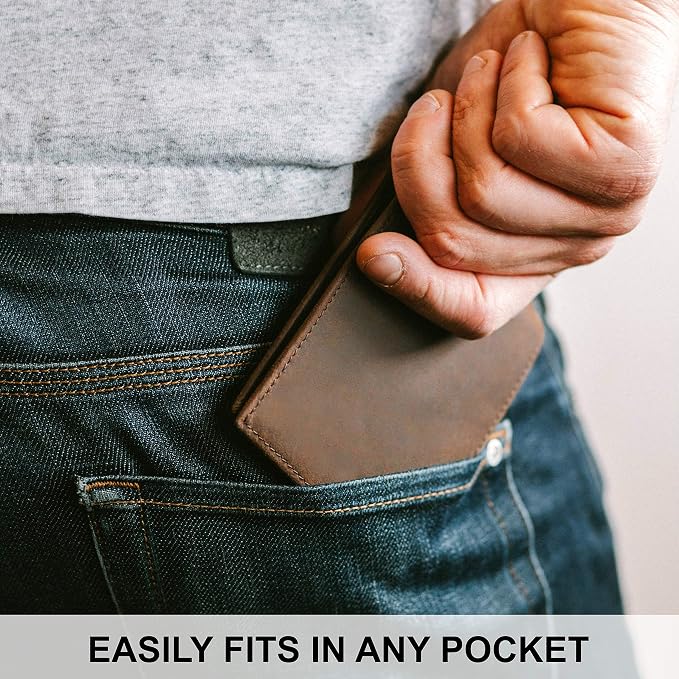 Men's Top Grain Leather Wallet | RFID Blocking Bifold